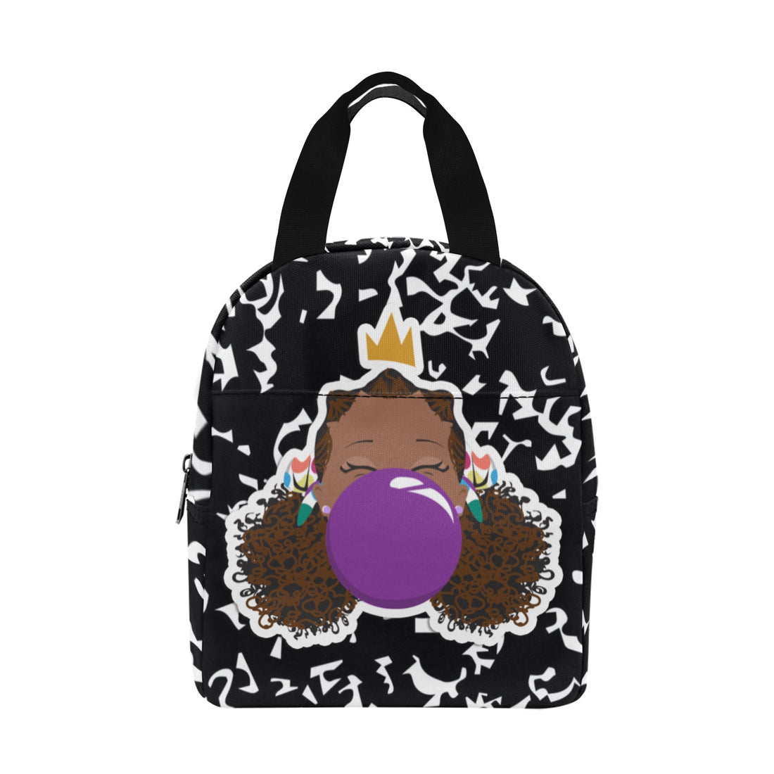 BeYOU Crew Zipper Lunch Bag- Roslyn (Purple Bubble)