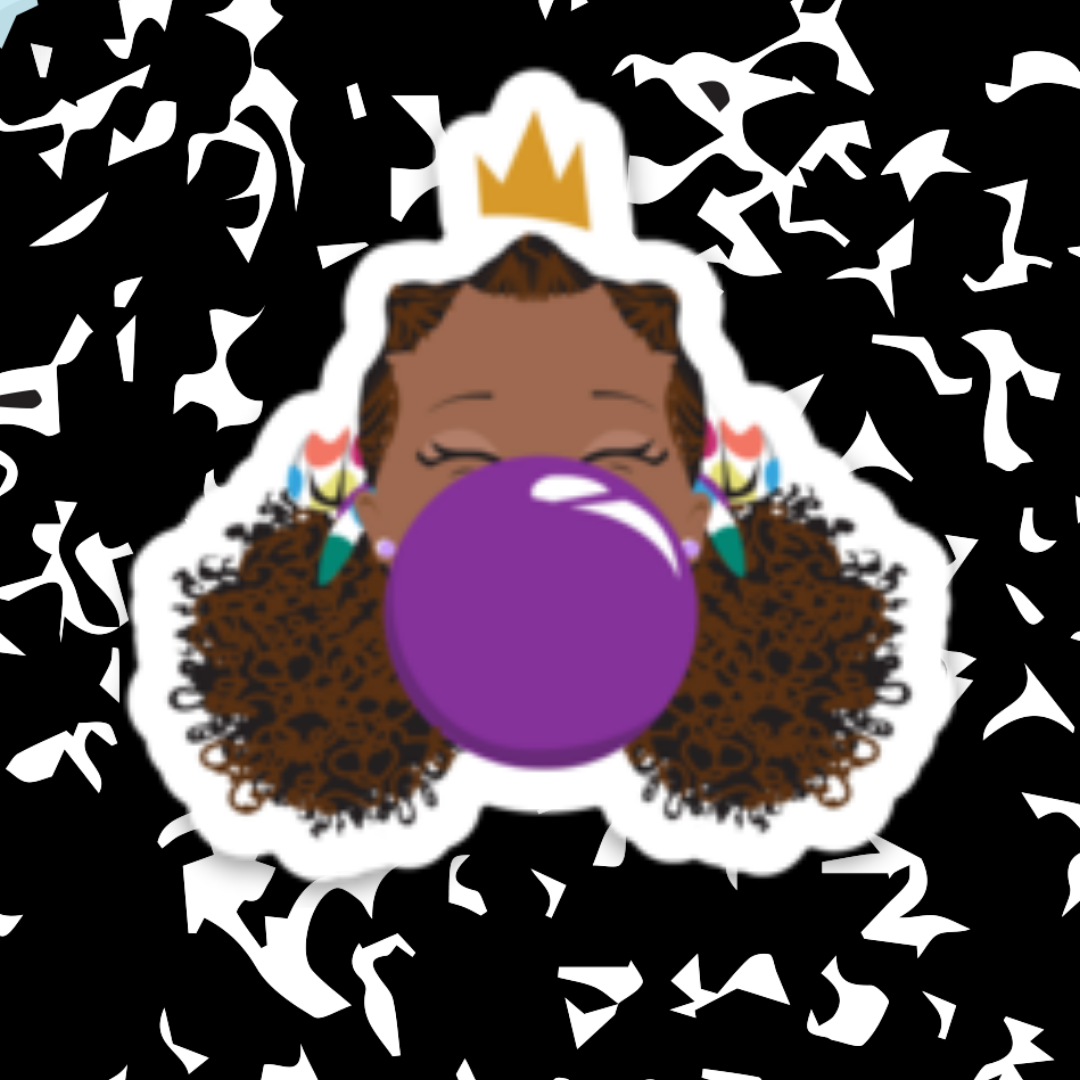 Signature BeYOU Custom Waterproof Sticker: Roslyn (Purple Bubble)