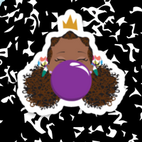 Signature BeYOU Custom Waterproof Sticker: Roslyn (Purple Bubble)