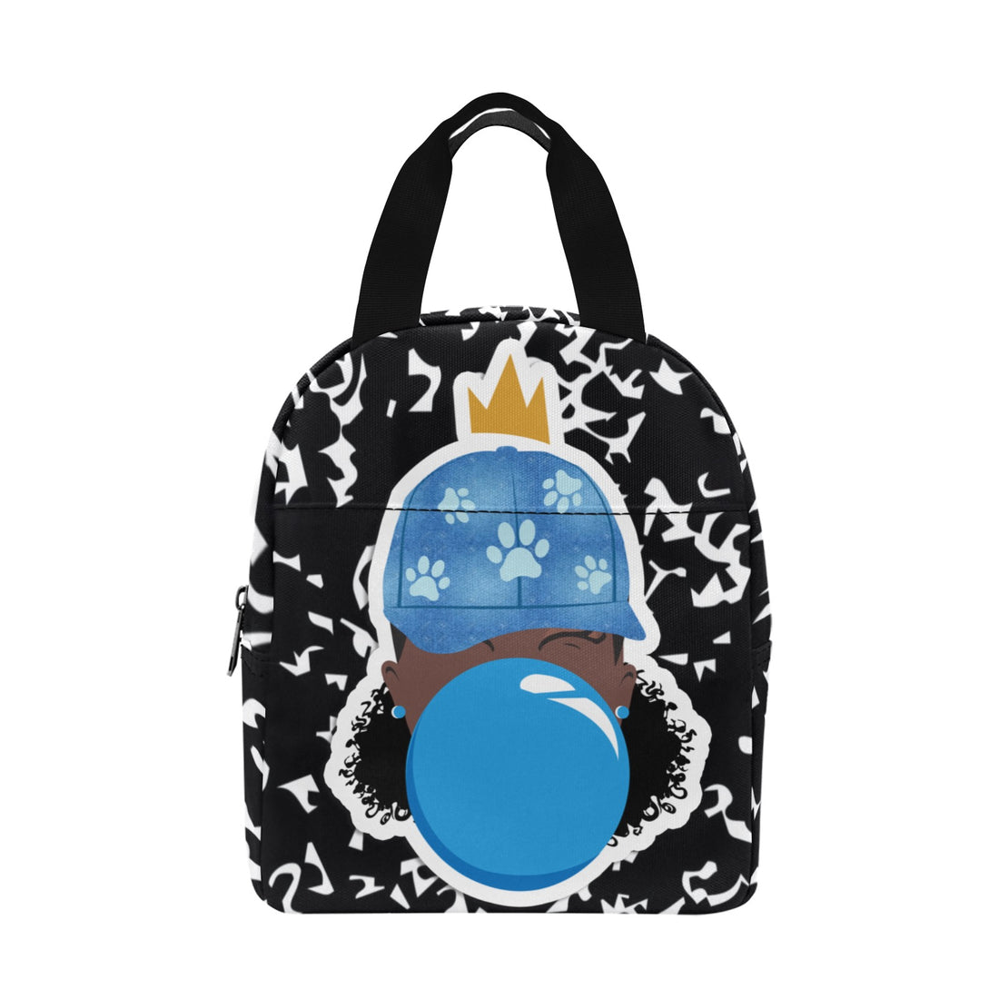 BeYOU Crew Zipper Lunch Bag- Marley Zipper (Blue Bubble)
