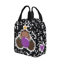 BeYOU Crew Zipper Lunch Bag- Roslyn (Purple Bubble)
