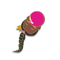 Signature Enamel Pin: Chloe (Hot Pink Bubble)