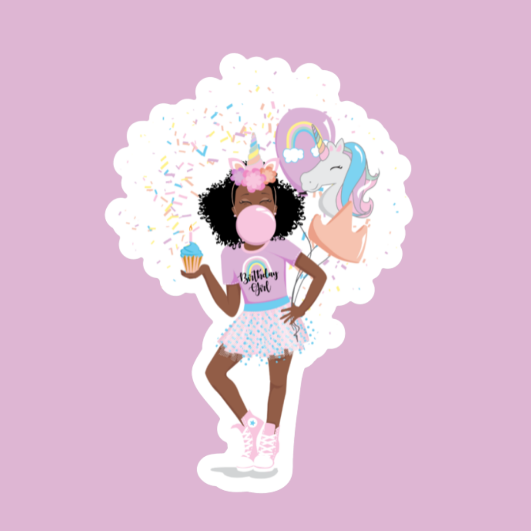 Signature Magical Unicorn Birthday Custom Waterproof Sticker