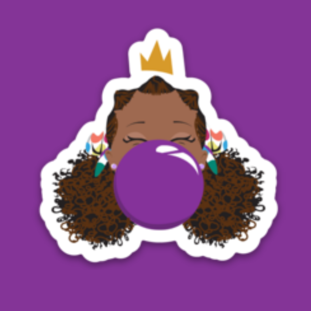 Signature BeYOU Custom Waterproof Sticker: Roslyn (Purple Bubble)