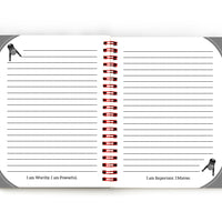 Signature BeYOU Journal: Reighan ( Red bubble/5x7 SPIRAL BOUND)