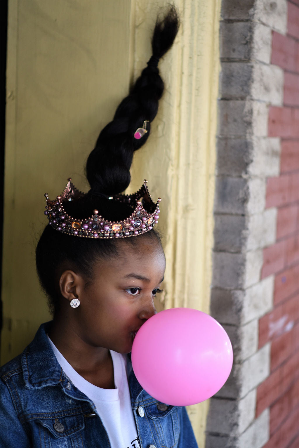 Signature Enamel Pin: Chloe (Hot Pink Bubble)