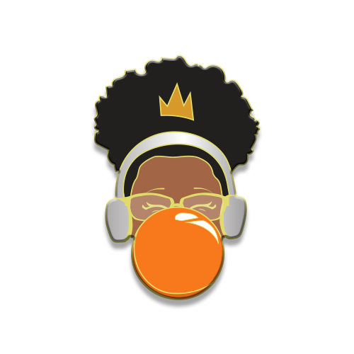 Signature Enamel Pin: Tasya (Orange Bubble)