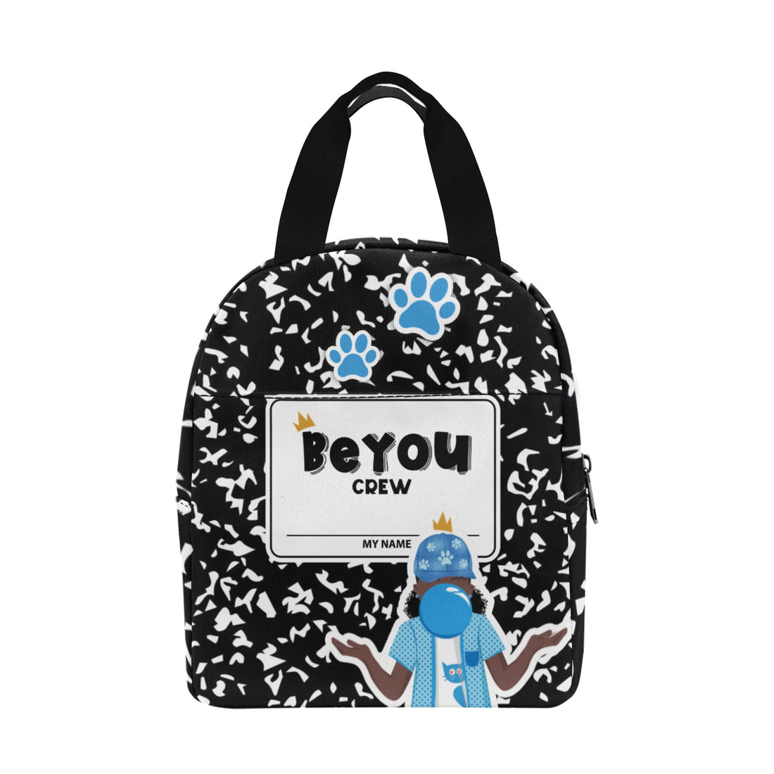 BeYOU Crew Zipper Lunch Bag- Marley Zipper (Blue Bubble)