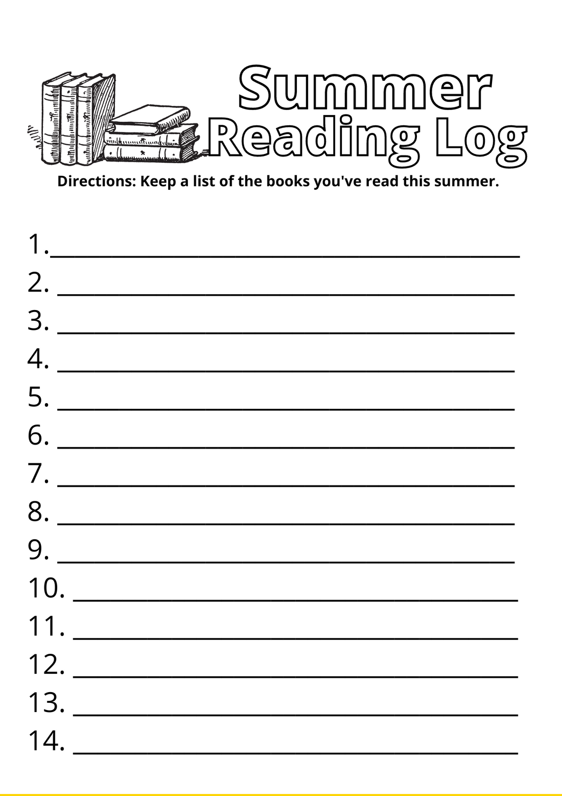 Free Writing Activities: Summer Reading Challenge