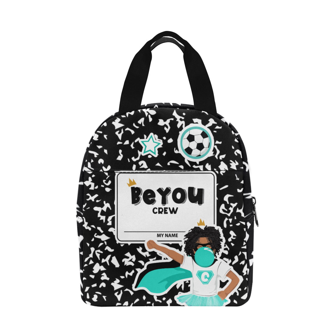 BeYOU Crew Zipper Lunch Bag-Cori (Turquoise Bubble)