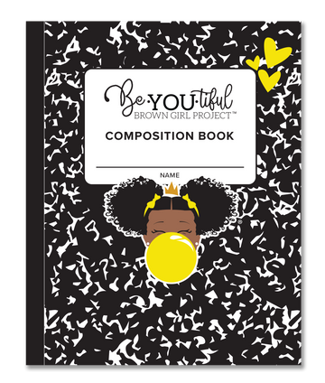 BeYOUtiful Brown Girl Composition NoteBook (8x10): YELLOW