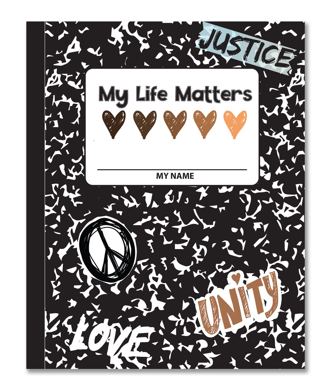 Dear Beautiful Brown Girl: My Life Matters (8x10 Composition Book)