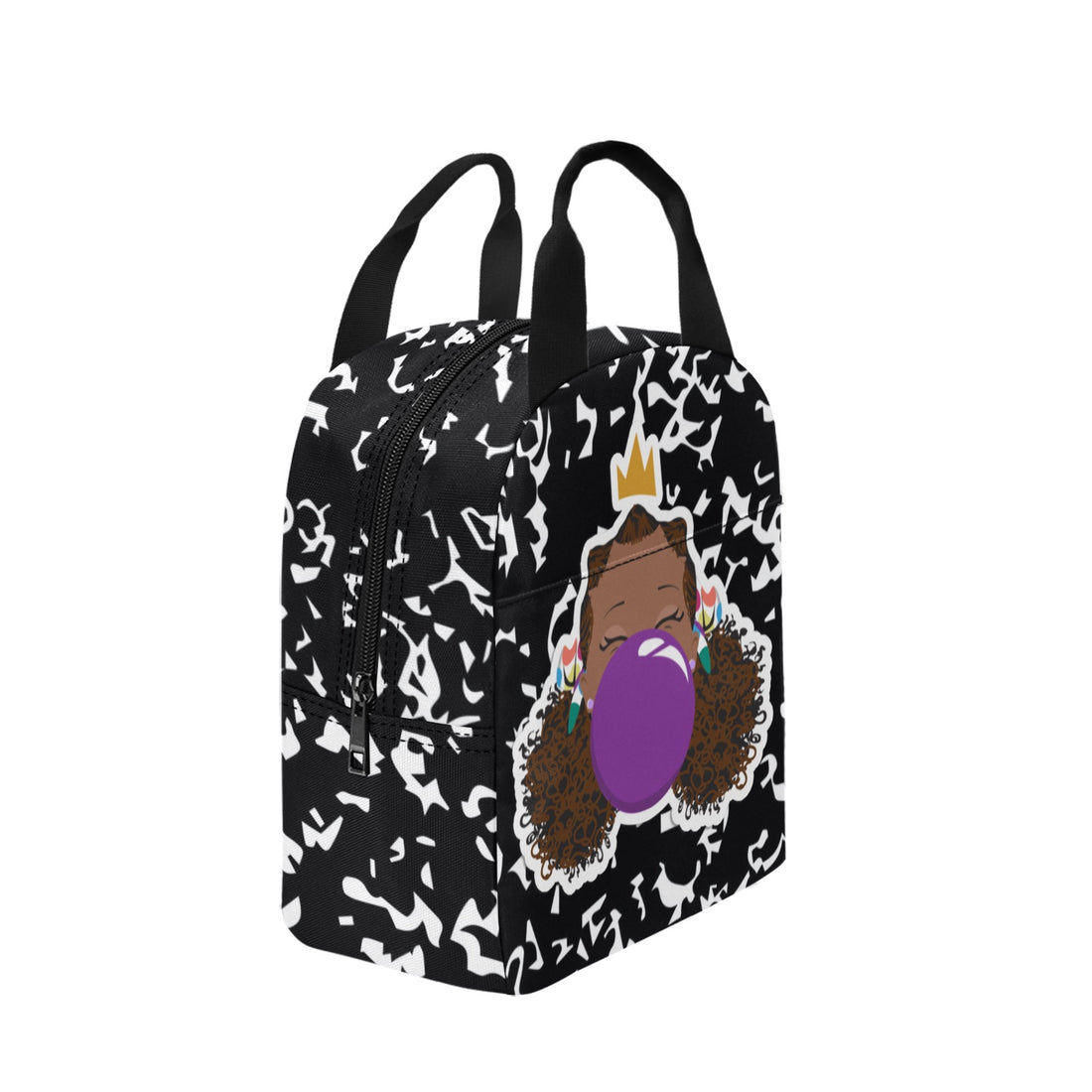 BeYOU Crew Zipper Lunch Bag- Roslyn (Purple Bubble)